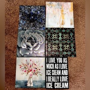 Assorted Canvas/Wooden Wall Decor